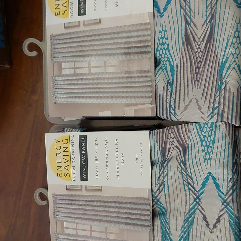 Pair of brand new window panel curtains - room darkening & energy saving!